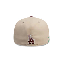 Load image into Gallery viewer, 59Fifty New Era Los Angeles Dodgers MLB City Element Chile Tan/Dark Red Fitted Hat - Green UV
