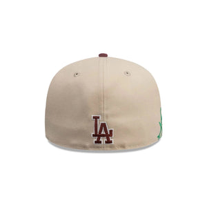 59Fifty New Era Los Angeles Dodgers MLB City Element Chile Tan/Dark Red Fitted Hat - Green UV