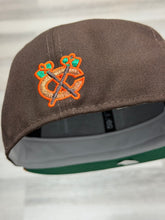 Load image into Gallery viewer, [REVERSE GINGER BLACKHAWKS] 59Fifty Chicago Blackhawks Chicago Stadium 2T Burnt Wood/Fight Orange - Green UV
