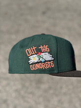Load image into Gallery viewer, Burdeens x @Clue.Chicago [OUT THE CONCRETE STILL HERE] 59Fifty 2-Tone Green/Black - Grey UV
