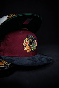 59Fifty NHL Chicago Blackhawks 2-Tone Cardinal/Black Suede - Grey UV