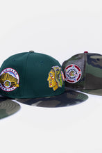 Load image into Gallery viewer, 59Fifty NHL Chicago Blackhawks &quot;Chicago Stadium&quot; 2-Tone Dark Green/Woodland Camo - Green UV
