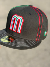 Load image into Gallery viewer, [EL TRI-COLOR] 59Fifty Mexico WBC “M” Black W/Piping Contrast Stitch - Grey UV
