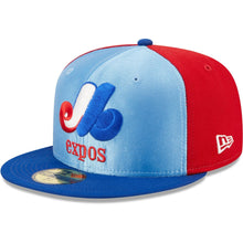 Load image into Gallery viewer, 59Fifty Montreal Expos Powder Blues 2-Tone Light Blue/Royal/Red - Green UV
