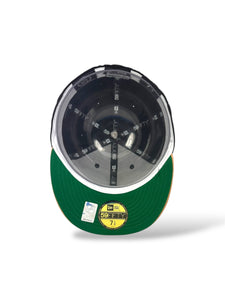 59Fifty New Era Chicago Blackhawks "Leather" Black/Tan Fitted Hat - Green UV