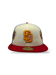 59Fifty New Era San Diego Padres MLB City Element Dominican Republic White/Graphite Fitted Hat - Dark Yellow UV