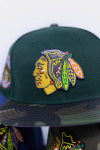 59Fifty NHL Chicago Blackhawks "Chicago Stadium" 2-Tone Dark Green/Woodland Camo - Green UV