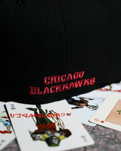 Load image into Gallery viewer, [SMILE BLACKHAWKS] 59Fifty Chicago Blackhawks Chicago Stadium Black/Purple - Green UV
