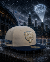 Load image into Gallery viewer, *PRE-ORDER ARRIVES LATE SEPTEMBER 2026* [ICEMAN BEARS] 59Fifty Chicago Bears Stone/Navy - Sky Blue UV
