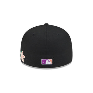 59Fifty Florida Marlins New Era Black Tonal Floral Pre Curved Fitted Hat - Green UV