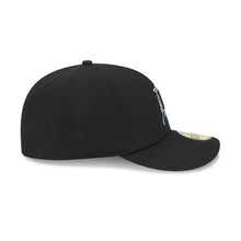 Load image into Gallery viewer, 59Fifty Florida Marlins New Era Black Tonal Floral Pre Curved Fitted Hat - Green UV
