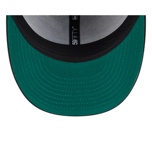 59Fifty Florida Marlins New Era Black Tonal Floral Pre Curved Fitted Hat - Green UV