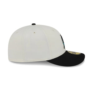 59Fifty Florida Marlins New Era Chrome 2T Tonal Floral Pre Curved Fitted Hat - Green UV
