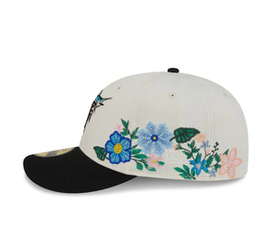 59Fifty Florida Marlins New Era Chrome 2T Tonal Floral Pre Curved Fitted Hat - Green UV
