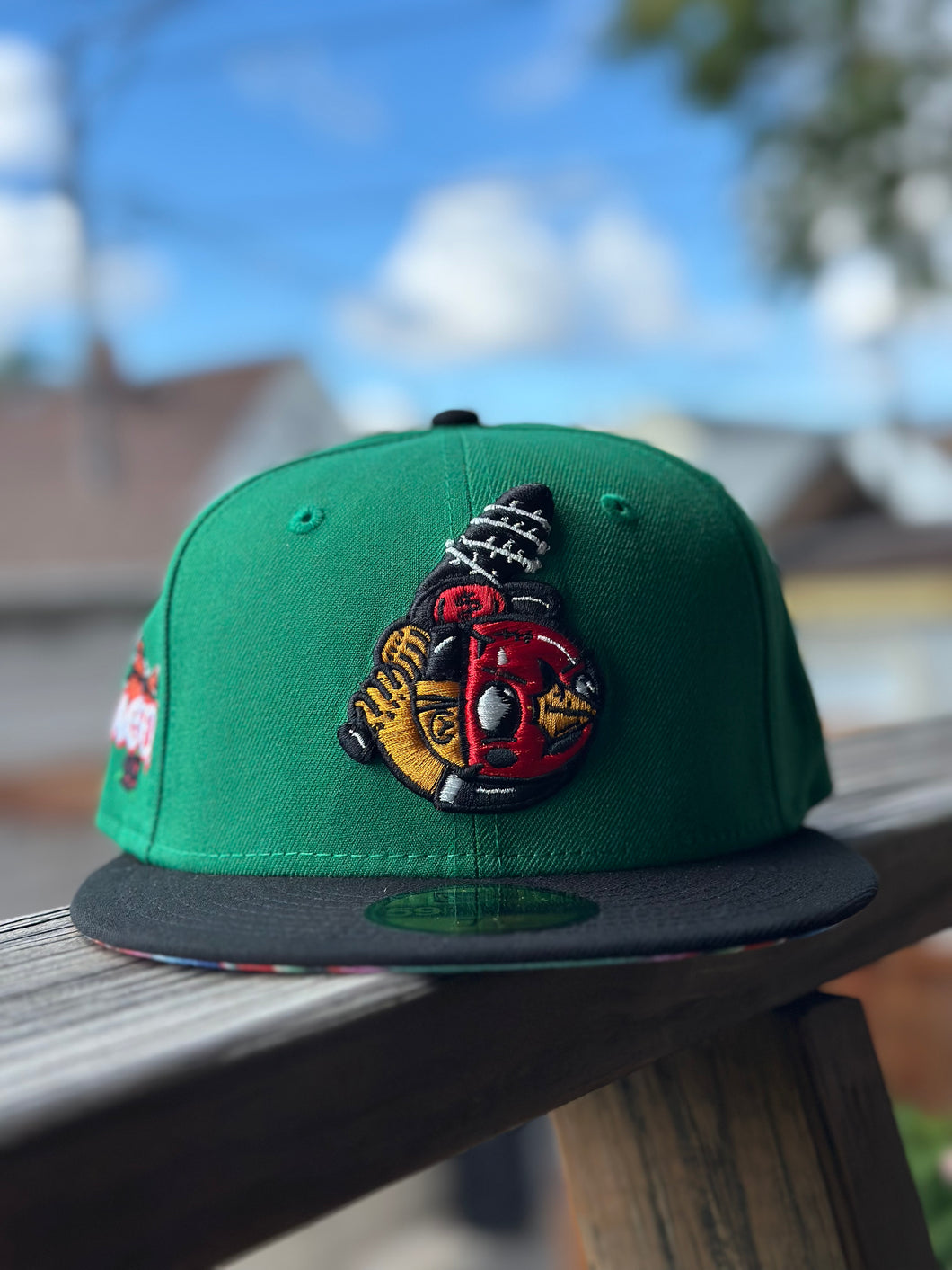 SENTROCK X BURDEENS [SFTF VOL. 2] 59FIFTY 2-TONE KELLY GREEN/BLACK - SARAPE UV