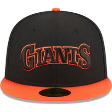 Load image into Gallery viewer, 59Fifty San Francisco Giants Retro Jersey Script Black/Orange - Green UV
