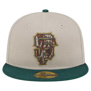 59Fifty San Francisco Giants New Era Lifestyle Tree Bark Fill Fitted Hat - Gray UV