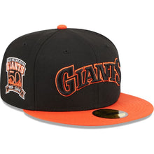 Load image into Gallery viewer, 59Fifty San Francisco Giants Retro Jersey Script Black/Orange - Green UV
