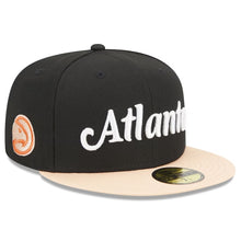 Load image into Gallery viewer, 59Fifty Atlanta Hawks 2022 City Edition Black/Peach - Grey UV
