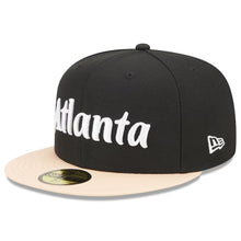 Load image into Gallery viewer, 59Fifty Atlanta Hawks 2022 City Edition Black/Peach - Grey UV
