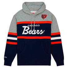 Load image into Gallery viewer, Men's Mitchell &amp; Ness Chicago Bears Navy/Heather Grey Head Coach Hoodie
