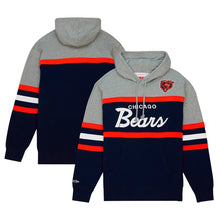 Load image into Gallery viewer, Men's Mitchell &amp; Ness Chicago Bears Navy/Heather Grey Head Coach Hoodie
