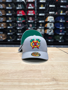 59Fifty NHL Chicago Blackhawks 2015 Stanley Cup Champions Grey Canvas - Green UV