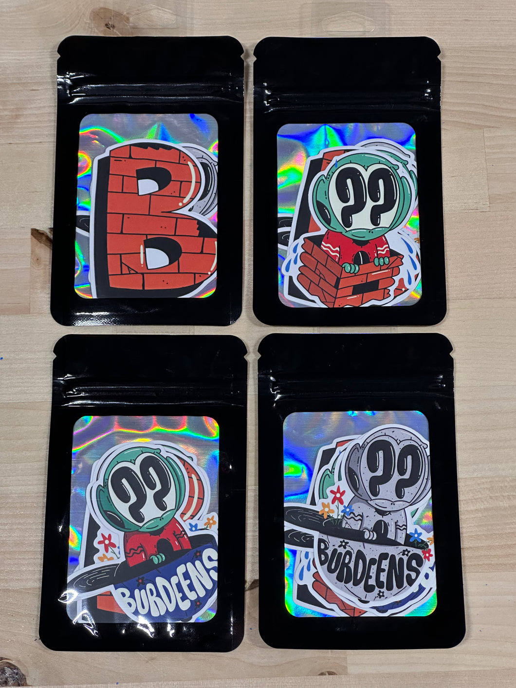 Burdeens x @Clue.Chicago 4pc Sticker Pack [OUT THE CONCRETE]