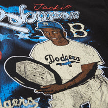 Load image into Gallery viewer, Men&#39;s Jackie Robinson Black Brooklyn Dodgers Cooperstown Collection Batter&#39;s Eye T-Shirt
