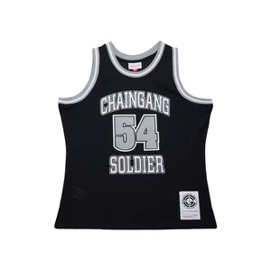 Men's Mitchell & Ness John Cena Black WWE Chain Gang Soldier Swingman Jersey