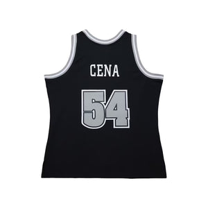 Men's Mitchell & Ness John Cena Black WWE Chain Gang Soldier Swingman Jersey