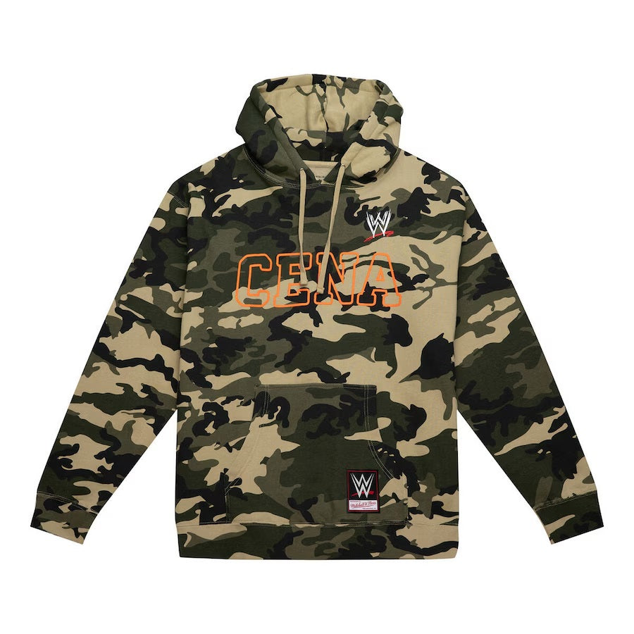 Men's Mitchell & Ness WWE John Cena U Can't See Me Pullover Hoodie - Camo