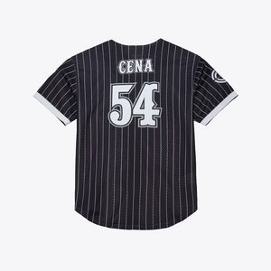 Men's Mitchell & Ness John Cena Black WWE Chain Gang Final Seconds Baseball Jersey