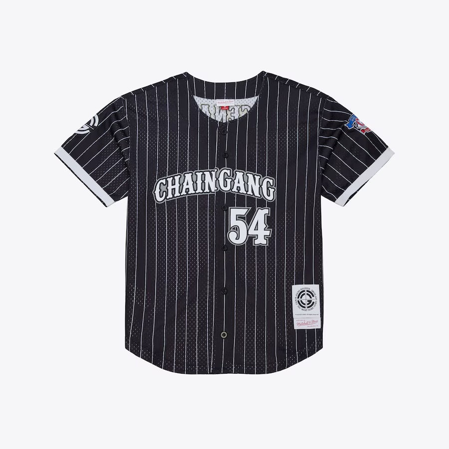Men's Mitchell & Ness John Cena Black WWE Chain Gang Final Seconds Baseball Jersey