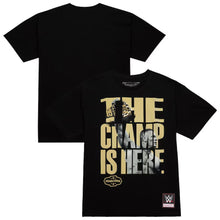 Load image into Gallery viewer, Men&#39;s Mitchell &amp; Ness WWE John Cena The Champ is here T-Shirt - Black/Gold
