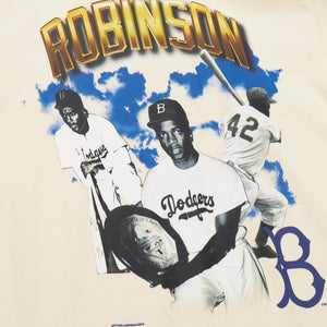 Mitchell & Ness Brooklyn Dodgers Jackie Robinson Vintage Collage T-Shirt - Cream