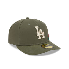 Load image into Gallery viewer, 59Fifty Los Angeles Dodgers New Era Olive Tonal Floral Pre Curved Fitted Hat - Green UV
