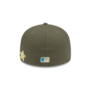 59Fifty Los Angeles Dodgers New Era Olive Tonal Floral Pre Curved Fitted Hat - Green UV