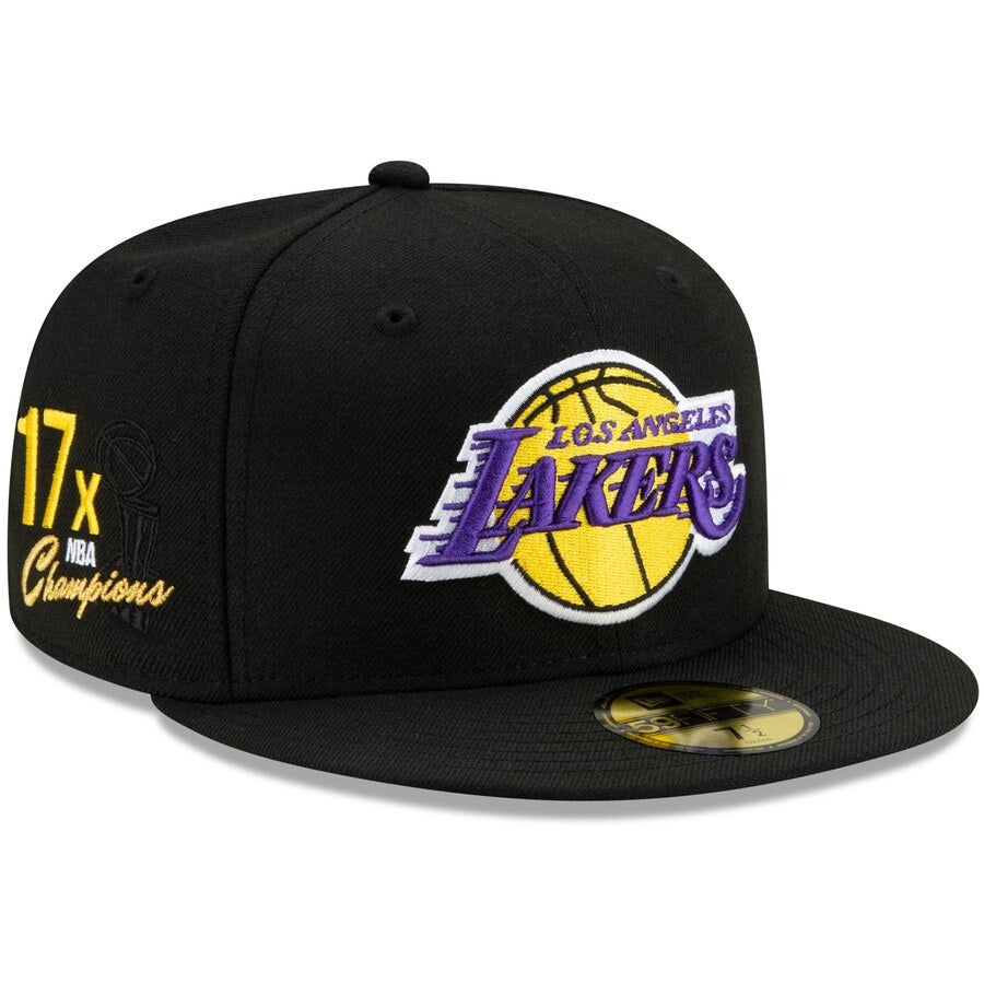 59Fifty Los Angeles Lakers New Era Black 17X NBA Champions - Paisley UV