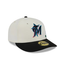 Load image into Gallery viewer, 59Fifty Miami Marlins New Era Chrome 2T Tonal Floral Pre Curved Fitted Hat - Green UV
