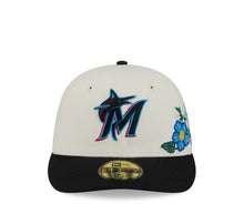Load image into Gallery viewer, 59Fifty Miami Marlins New Era Chrome 2T Tonal Floral Pre Curved Fitted Hat - Green UV
