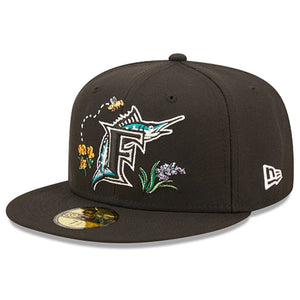 59Fifty Florida Marlins Watercolor Floral Black - Floral UV