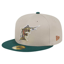 Load image into Gallery viewer, 59Fifty Florida Marlins New Era Lifestyle Tree Bark Fill Fitted Hat - Gray UV
