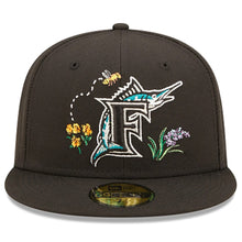 Load image into Gallery viewer, 59Fifty Florida Marlins Watercolor Floral Black - Floral UV
