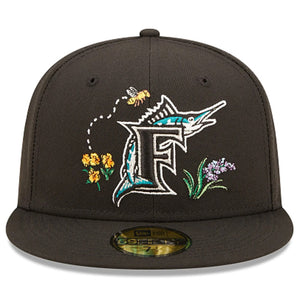 59Fifty Florida Marlins Watercolor Floral Black - Floral UV