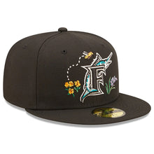 Load image into Gallery viewer, 59Fifty Florida Marlins Watercolor Floral Black - Floral UV
