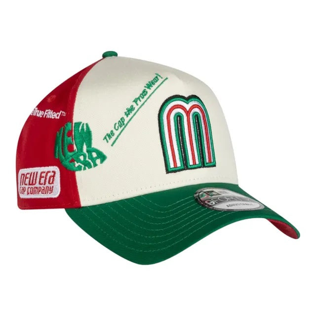 9Forty A-Frame Snapback Mexico Anniversary Logos White/Red/Green - Red UV