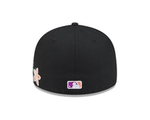 Load image into Gallery viewer, 59Fifty Miami Marlins New Era Black Tonal Floral Pre Curved Fitted Hat - Green UV
