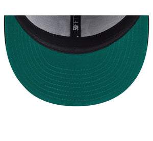 59Fifty New York Yankees New Era Black Tonal Floral Pre Curved Fitted Hat - Green UV
