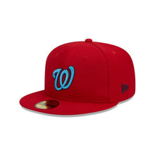 Load image into Gallery viewer, 59Fifty Washington Nationals Father&#39;s Day Red- Turquoise UV
